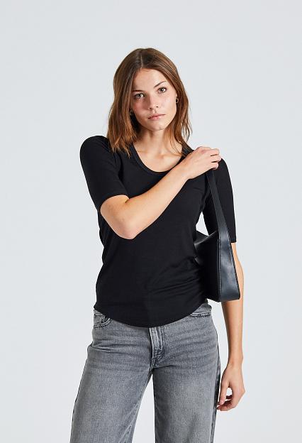 Filippa K Sheer Wool Tee Black